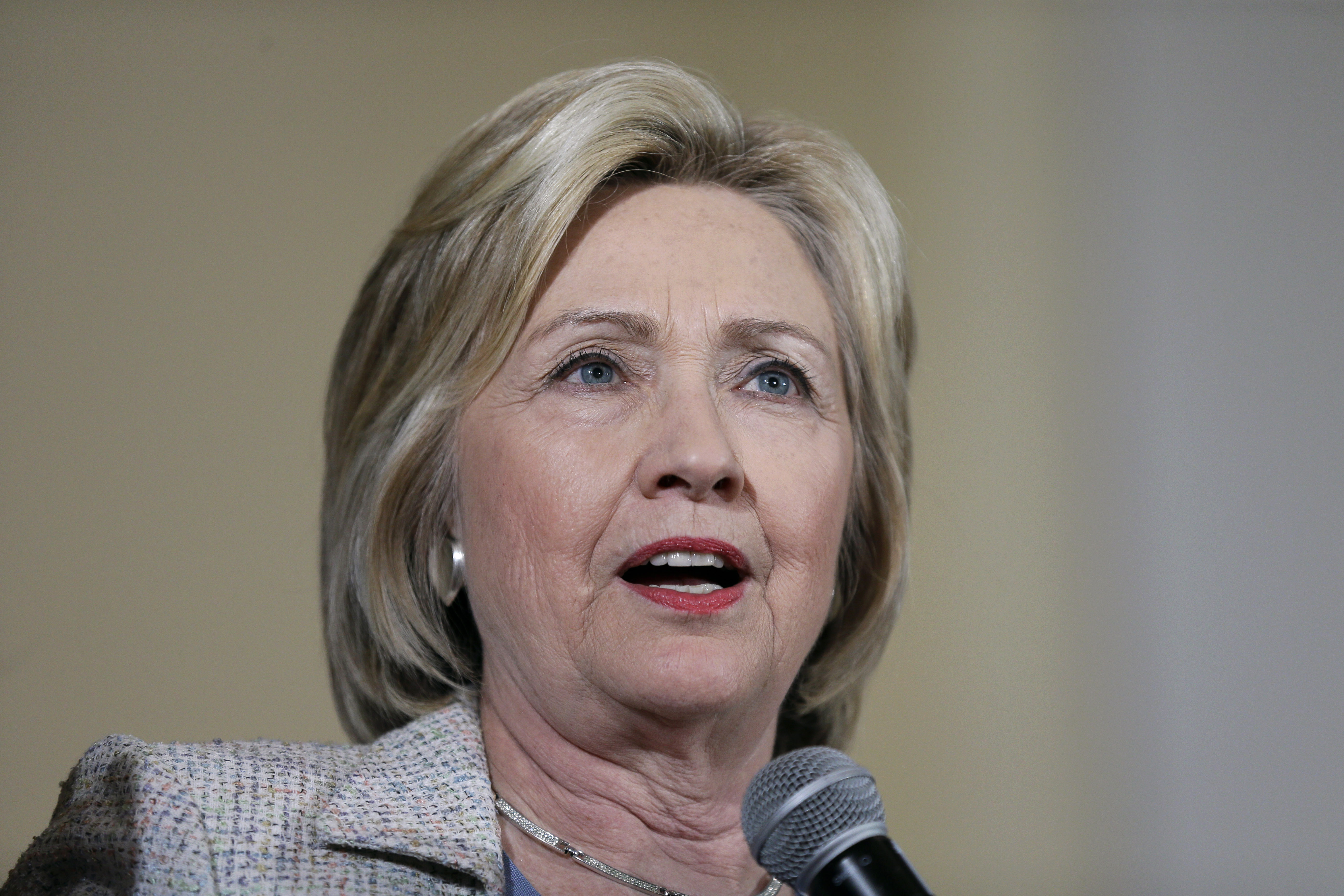 Democratic presidential candidate Hillary Rodham Clinton speaks during a campaign event Sunday, July 26, 2015, at Iowa State University in Ames, Iowa. (AP Photo/Charlie Neibergall) (AP)