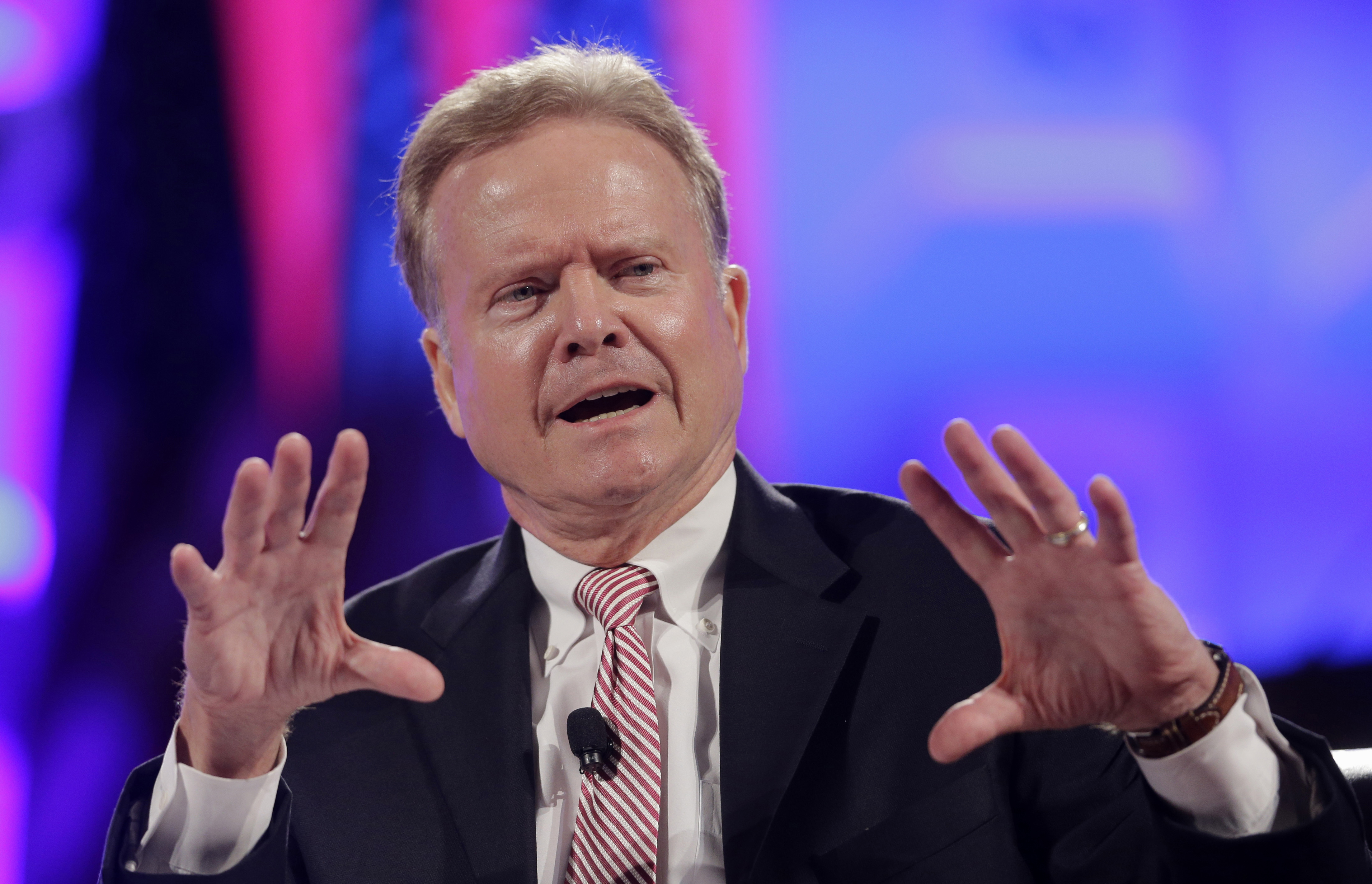 FILE - In this June 30,2015 file photo, former Virginia Sen. Jim Webb speaks in Baltimore. On Thursday, Webb announced his campaign for the Democratic presidential nomination. (AP Photo/Patrick Semansky, File) (AP)