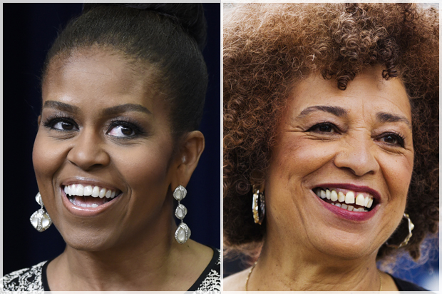 Michelle Obama, Angela Davis (AP/Susan Walsh/Reuters/Mark Blinch)