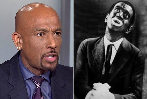 Montel Williams, Al Jolson in "The Jazz Singer" (Credit: MSNBC, <a href="https://upload.wikimedia.org/wikipedia/commons/9/9b/Jolson_black.jpg" target="_blank" rel="noopener">Wikimedia Commons</a>)