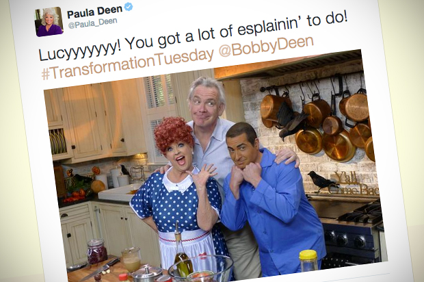 Paul Deen quickly removed this image from Twitter and Facebook after commenters expressed outrage. (Twitter)
