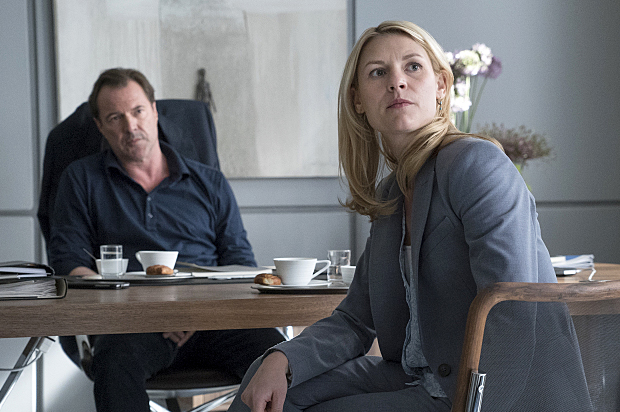 Sebastian Koch and Claire Danes in "Homeland" (Showtime/Stephan Rabold)