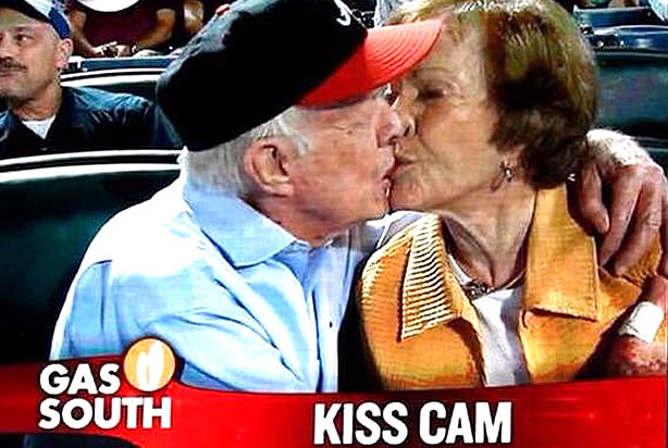 Jimmy Carter, Rosalynn Carter (Credit: MLB.tv)