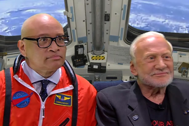 Larry Wilmore, Buzz Aldrin (Credit: Comedy Central)