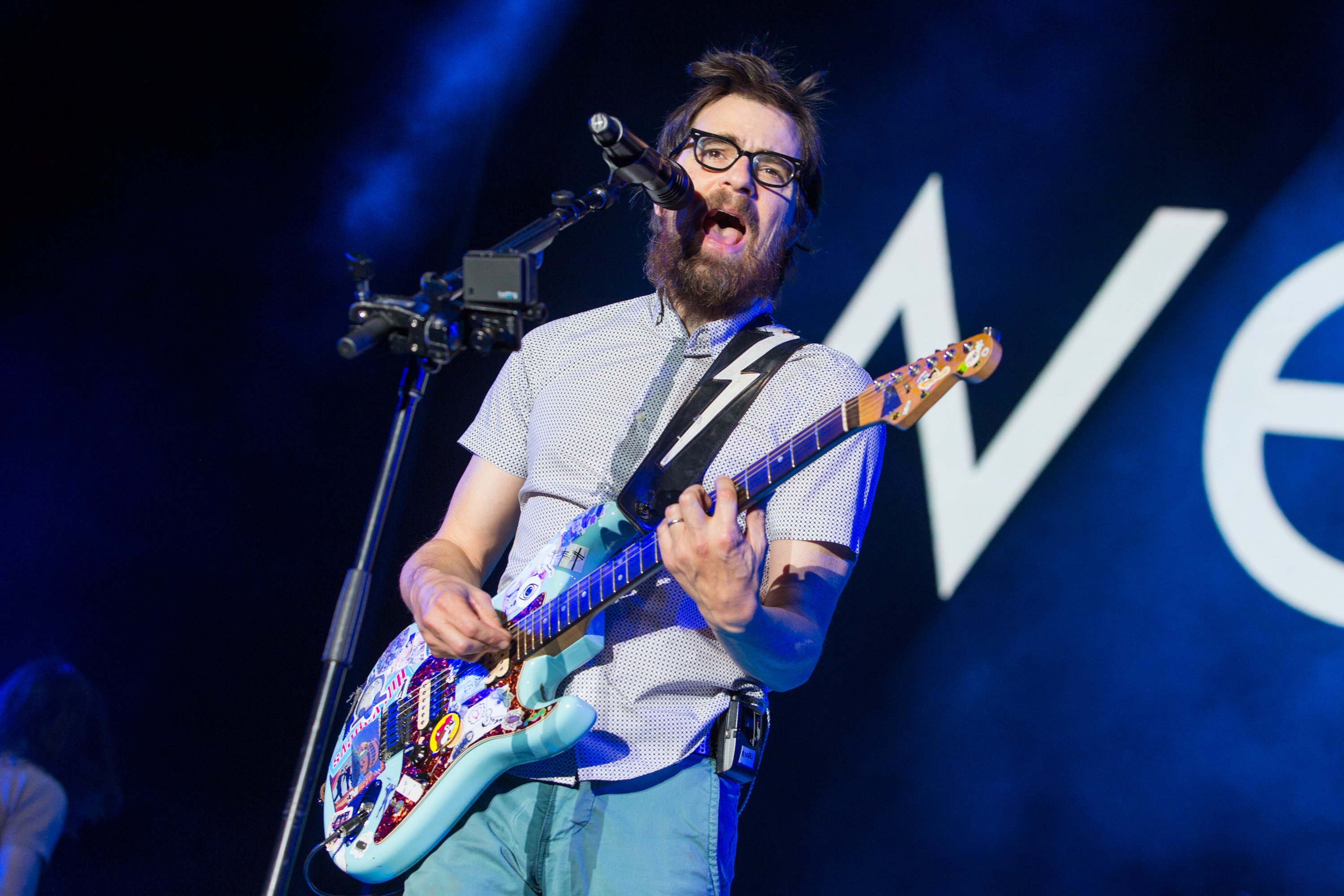 Rivers Cuomo of Weezer performs during the Life is Beautiful festival in Las Vegas. (Paul A. Hebert/invision/ap)