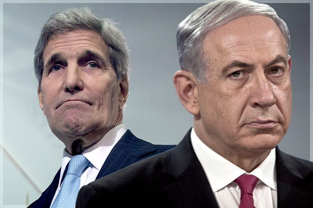John Kerry; Benjamin Netanyahu (Reuters/Carlo Allegri/Nir Elias/Photo montage by Salon)