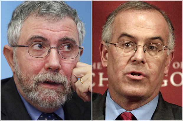 Paul Krugman, David Brooks (Reuters/Brendan McDermid/AP/Nam Y. Huh)