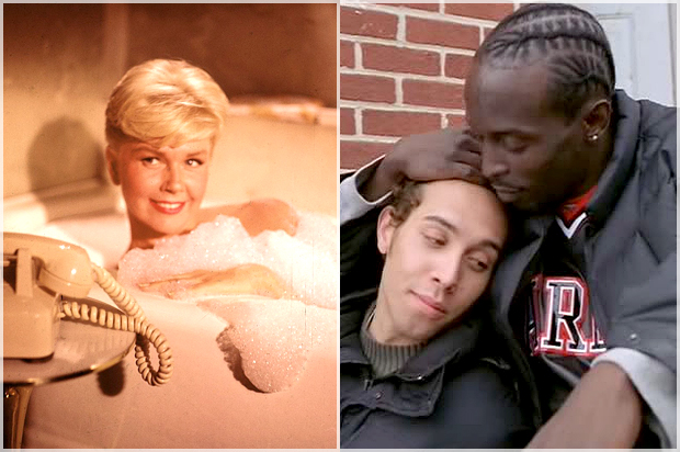 Doris Day in "Pillow Talk," Michael Kenneth Williams and Michael Kevin Darnall in "The Wire" (Universal Pictures/HBO)