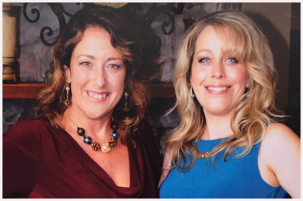 A photo of the author (L) and her sister Beth (R).