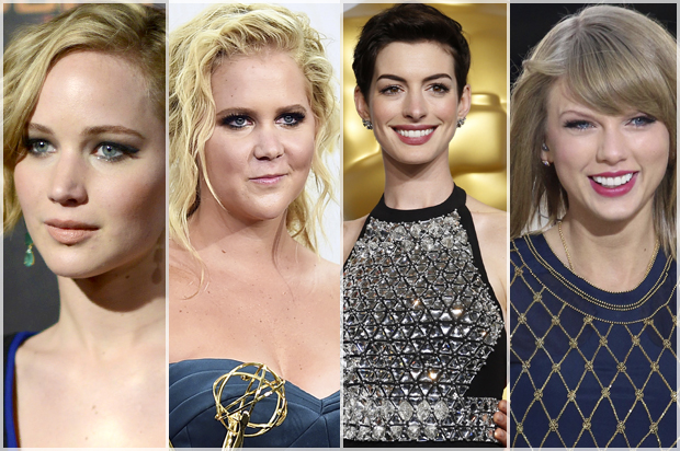 Jennifer Lawrence, Amy Schumer, Anne Hathaway, Taylor Swift (AP/Reuters/Arthur Mola/Jordan Strauss/Mario Anzuoni/Greg Allen)