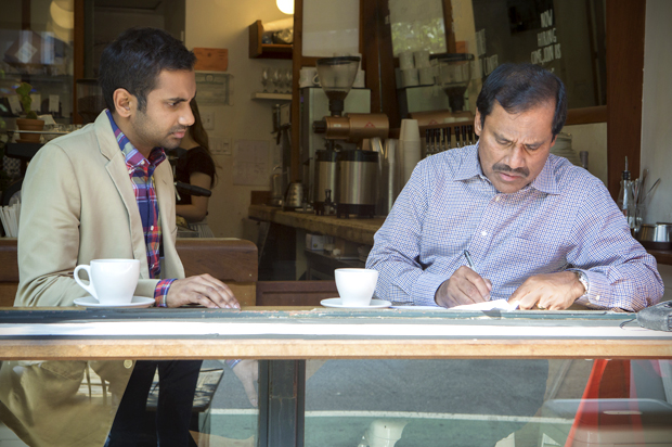 Aziz Ansari and Shoukath Ansari in "Master of None" (Netflix/K.C. Bailey)
