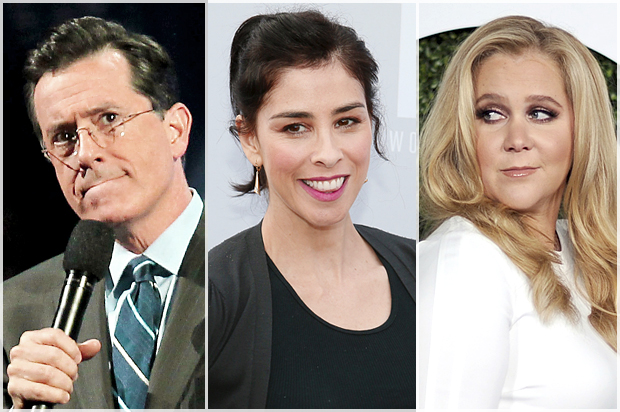 Stephen Colbert, Sarah Silverman, Amy Schumer (AP/Reuters/Dave Allocca/Danny Moloshok/Kevork Djansezian)