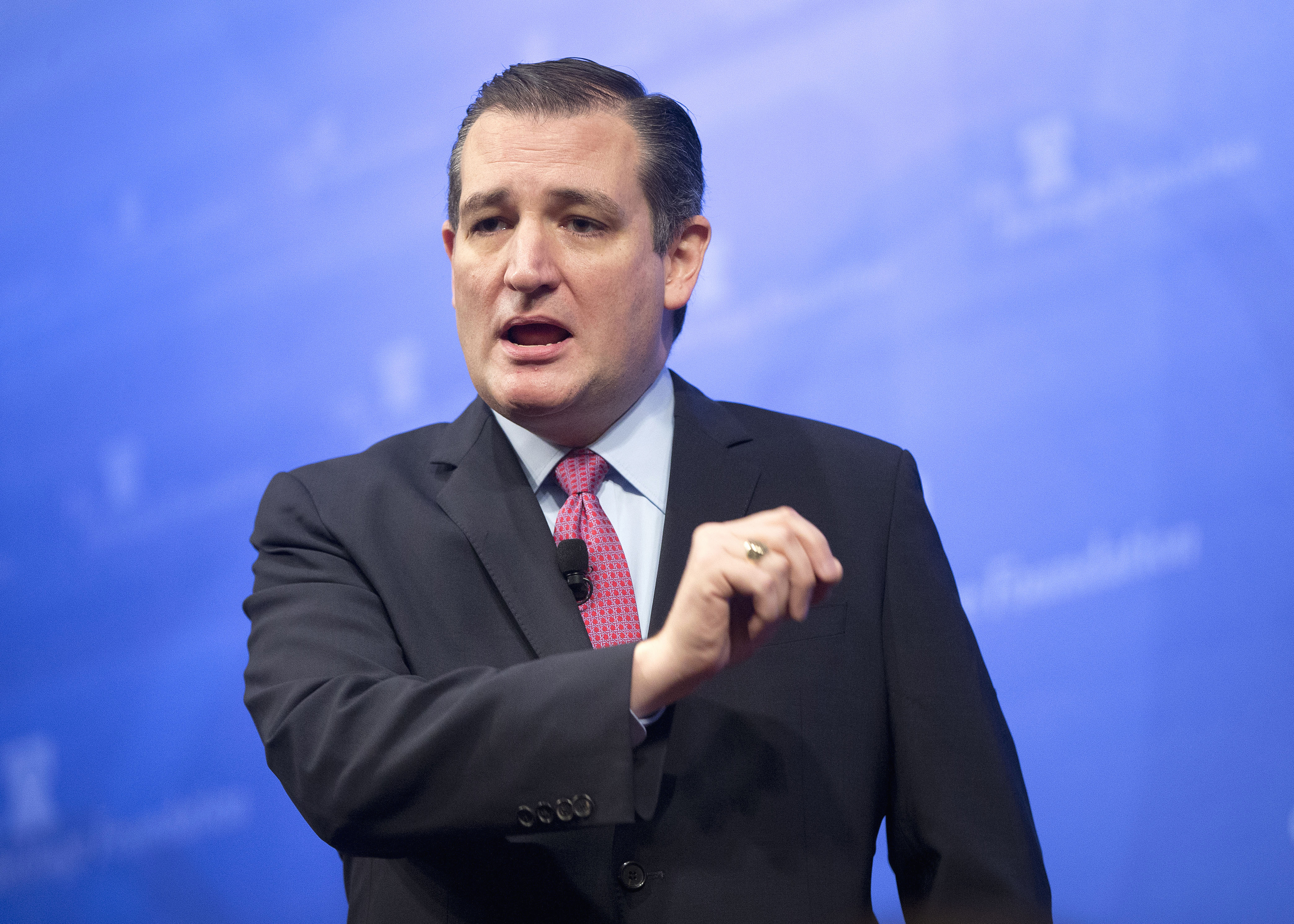 Republican presidential candidate Sen. Ted Cruz, R-Texas speaks at the Heritage Foundation in Washington, Thursday, Dec. 10, 2015. (AP Photo/Pablo Martinez Monsivais) (AP)
