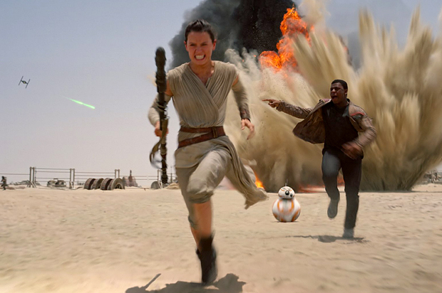 Daisy Ridley and John Boyega in "Star Wars: The Force Awakens" (Lucasfilm)