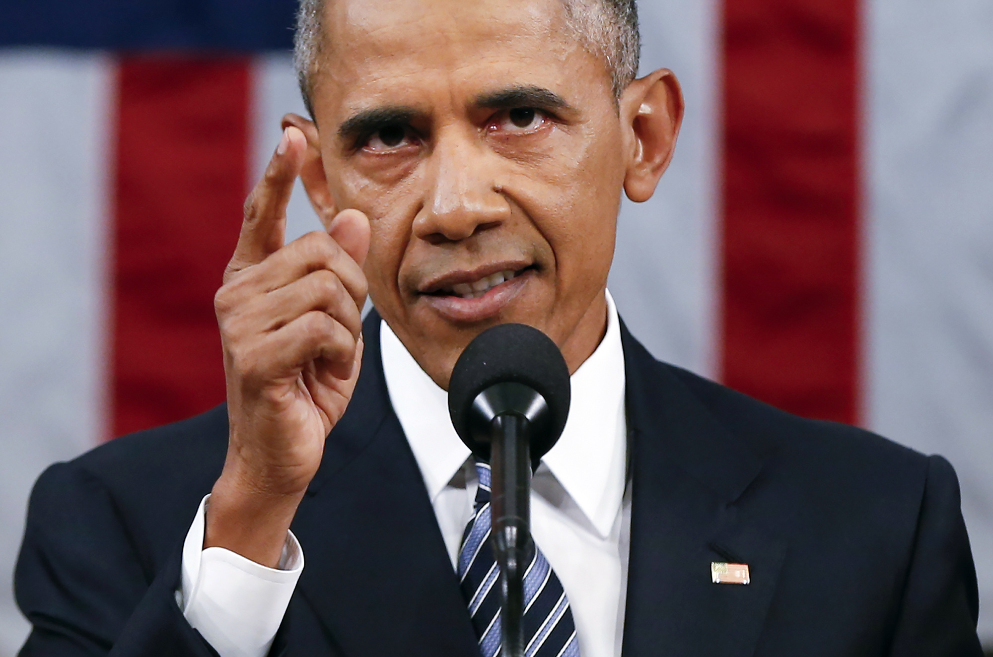 President Barack Obama delivers his State of the Union address before a joint session of Congress on Capitol Hill in Washington, Tuesday, Jan. 12, 2016. (AP/Evan Vucci, Pool)