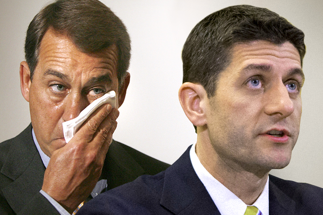 John Boehner, Paul Ryan (Reuters/Jason Reed/AP/J. Scott Applewhite/Photo montage by Salon)