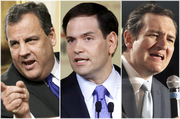 Chris Christie, Marco Rubio, Ted Cruz (AP/Reuters/Mel Evans/Joe Skipper/Jim Cole)