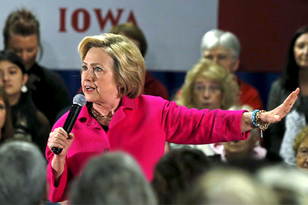 Hillary Clinton speaks at a campaign event in Davenport, Iowa, January 4, 2016. (Reuters/Jim Young)