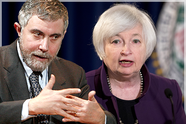 Paul Krugman, Janet Yellen (Reuters/Bob Strong/AP/Manuel Balce Ceneta/Photo montage by Salon)