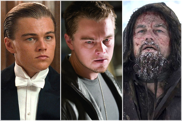 Leonardo DiCaprio in "Titanic," "The Departed," "The Revenant"