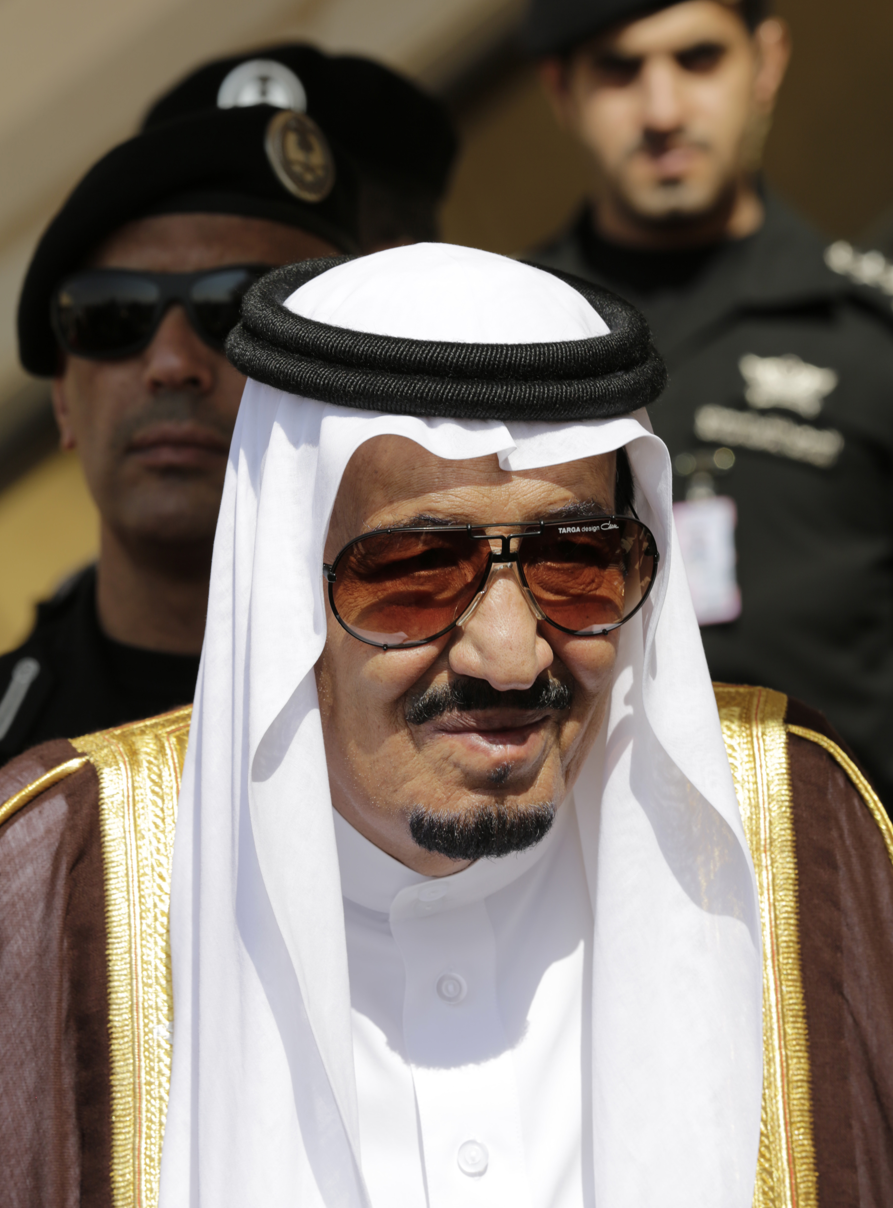 FILE -- In this Nov. 10, 2015 file photo, King Salman of Saudi Arabia waits to receive leaders during their arrival to participate in a summit of Arab and South American leaders in Riyadh, Saudi Arabia. Within hours of ascending to the Saudi throne, King Salman announced sweeping changes that would recast the kingdoms line of succession, and rework its security and economic decision-making processes. It marked the start of what would be a tumultuous year for King Salman, who completes one year as monarch on Saturday, Jan. 23, 2016. () (AP Photo/Hasan Jamali, File)