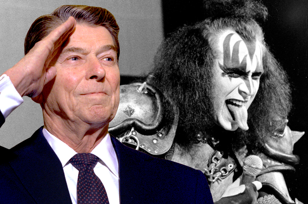 Ronald Reagan, Gene SImmons (AP/Photo montage by Salon)