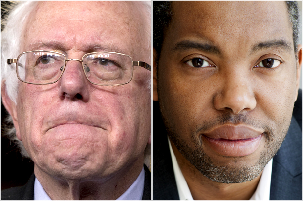 Bernie Sanders, Ta-Neehisi Coates (AP/Carolyn Kaster/Random House/Nina Subin)