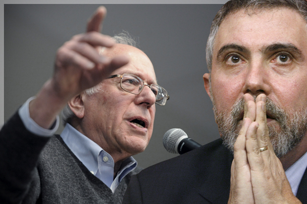 Bernie Sanders, Paul Krugman (Reuters/Mark Kauzlarich/Tim Shaffer/Photo montage by Salon)
