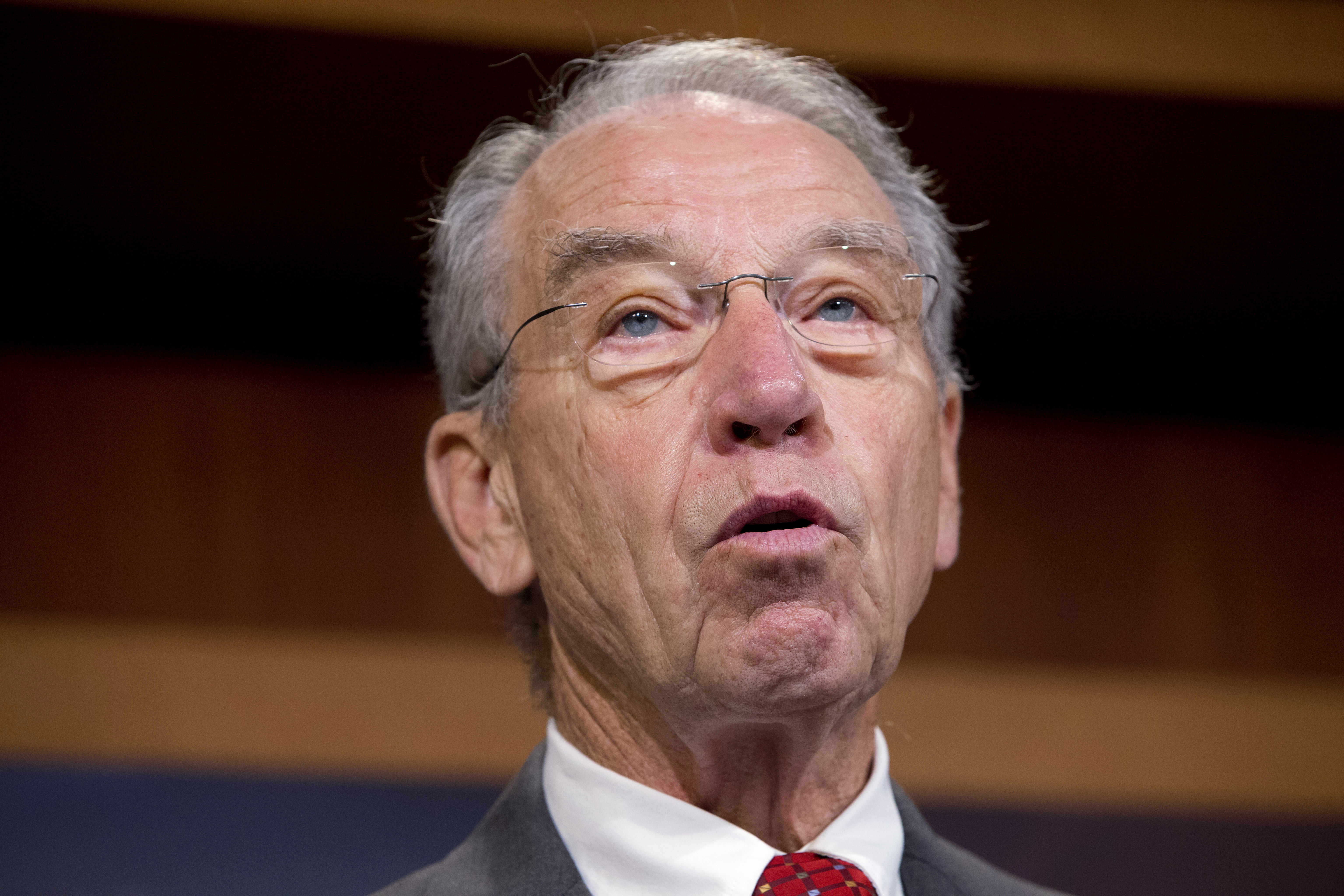 FILE - In this Oct. 1, 2015, file photo, Senate Judiciary Committee Chairman Sen. Charles Grassley speaks on Capitol Hill in Washington. With Mondays vote for the federal judge from Philadelphia, the Senate will have cleared its to-do list of nominees to the powerful appeals courts. Nine vacancies will remain, but President Barack Obama has yet to nominate individuals for those posts. "Were moving at a reasonable pace," said Grassley, in a scrap with Sen. Chuck Schumer last year. (AP Photo/Jacquelyn Martin, File) (AP)