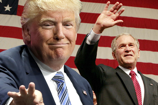 Donald Trump; George W. Bush (AP/John Raoux/Reuters/Larry Downing/Photo montage by Salon)