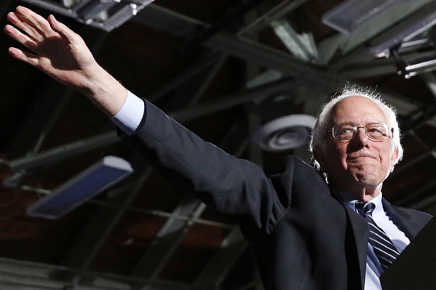 Bernie Sanders at his 2016 New Hampshire presidential primary night rally in Concord, New Hampshire February 9, 2016. (Reuters/Shannon Stapleton)