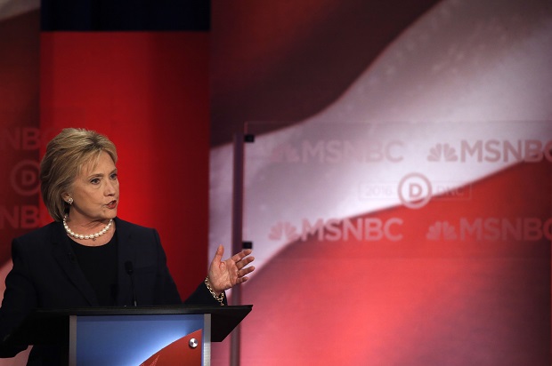 Democratic U.S. presidential candidate former Secretary of State Hillary Clinton speaks during the Democratic presidential candidates debate sponsored by MSNBC at the University of New Hampshire in Durham, New Hampshire, February 4, 2016. REUTERS/Mike Segar - RTX25IWW (Reuters)