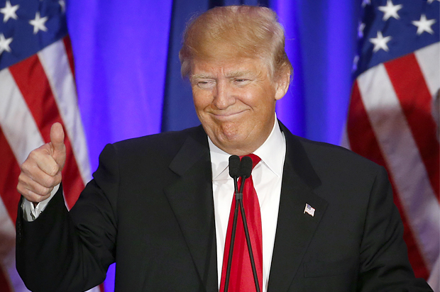 Donald Trump at a South Carolina Republican primary night event in Spartanburg, S.C., Feb. 20, 2016. (AP/Paul Sancya)