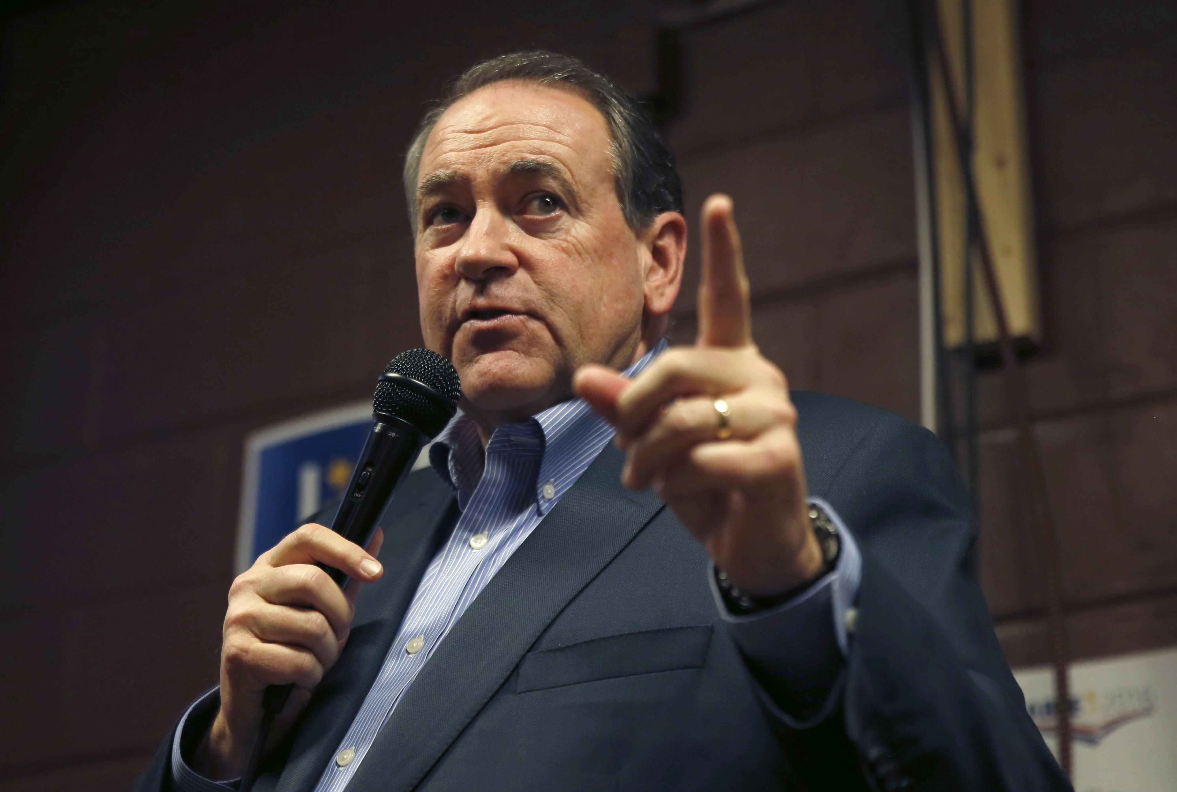 In this Jan. 31, 2016, photo, Republican presidential candidate, former Arkansas Gov. Mike Huckabee speaks at Inspired Grounds Cafe in West Des Moines, Iowa. (AP)