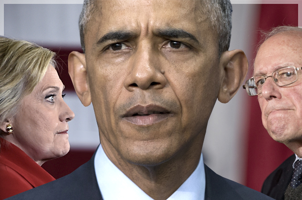 Hillary Clinton, Barack Obama, Bernie Sanders (AP/Reuters/David Becker/Carolyn Kaster/Andrew Harnik/Photo montage by Salon)