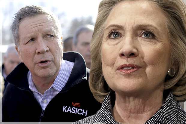 John Kasich, Hillary Clinton (Reuters/Mike Segar/Photo montage by Salon)