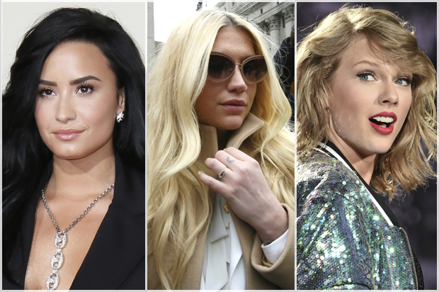 Demi Lovato, Kesha, Taylor Swift (AP/Reuters/Danny Moloshok/Mary Altaffer/Evan Agostini)