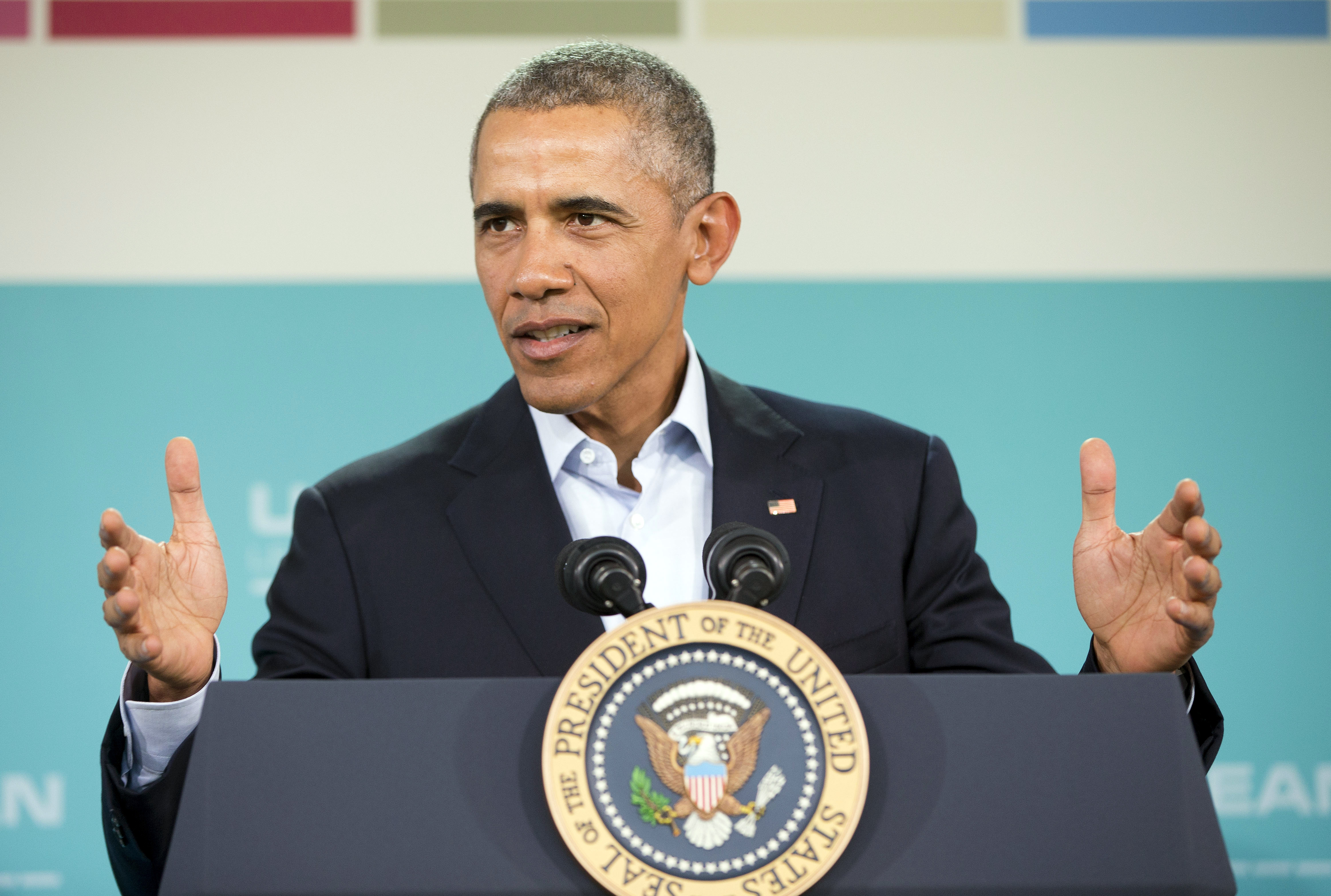 President Barack Obama answers questions during a news conference following the conclusion of the Association of Southeast Asian Nations (ASEAN) leaders summit at the Annenberg Retreat at Sunnylands in Rancho Mirage, Calif., Tuesday, Feb. 16, 2016.(AP Photo/Pablo Martinez Monsivais) (AP)