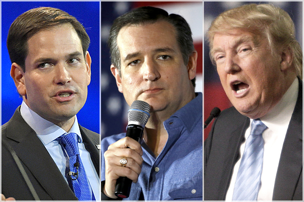 Marco Rubio, Ted Cruz, Donald Trump (AP/Mark J. Terrill/Reuters/Matt Rourke/Jay LaPrete/Photo montage by Salon)