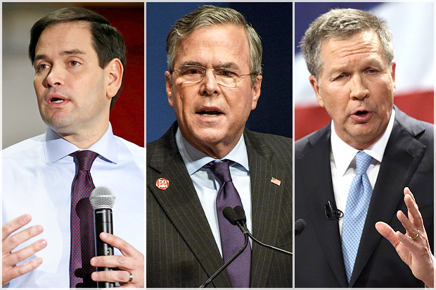 Marco Rubio, Jeb Bush, John Kasich (AP/Reuters/Aaron Bernstein/James Lawler Duggan/Tony Dejak)
