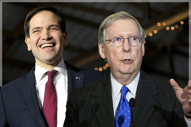Marco Rubio, Mitch McConnell (Reuters/Chris Keane/Jonathan Ernst/Photo montage by Salon)