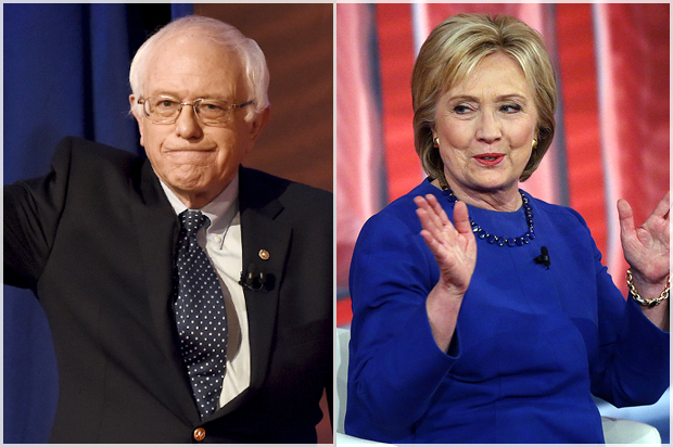 Bernie Sanders, Hillary Clinton at a CNN town hall style televised event in Columbia, S.C., Feb. 23, 2016. (Reuters/Rainier Ehrhardt/AP/Gerald Herbert)