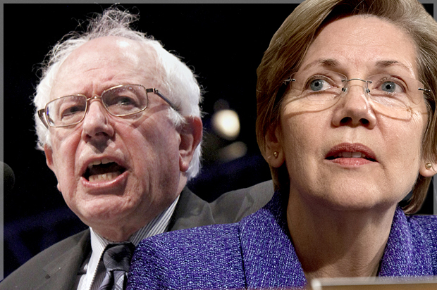 Bernie Sanders, Elizabeth Warren (AP/Rich Pedroncelli/Jacquelyn Martin/Photo montage by Salon)