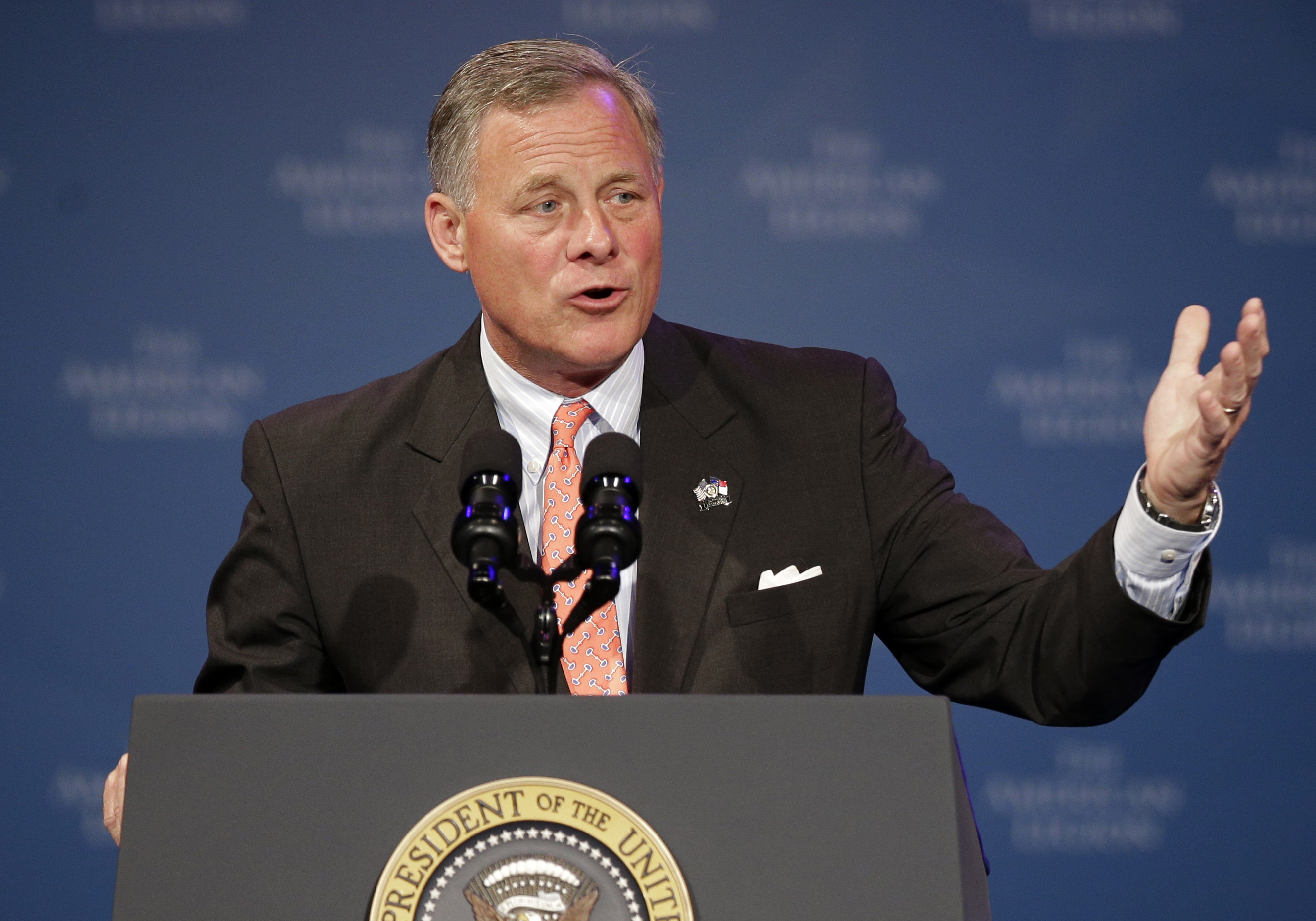 In this Aug. 26, 2014 photo Sen. Richard Burr, R-N.C. speaks during the American Legion national convention in Charlotte, N.C. (AP)