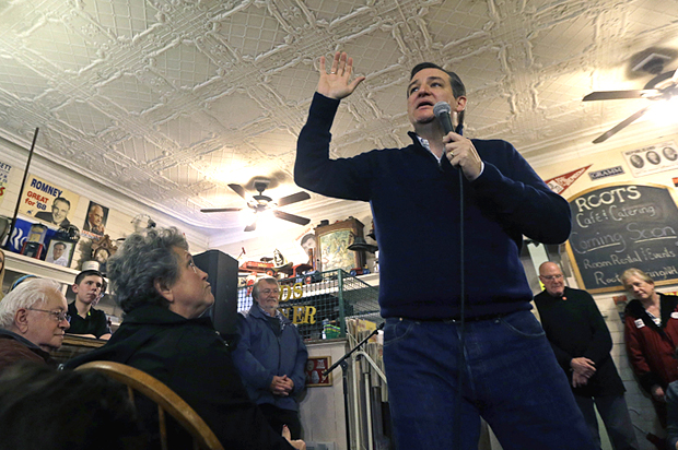 Ted Cruz, at Robie's Country Store during a campaign event, Feb. 3, 2016, in Hooksett, N.H. (AP/Elise Amendola)