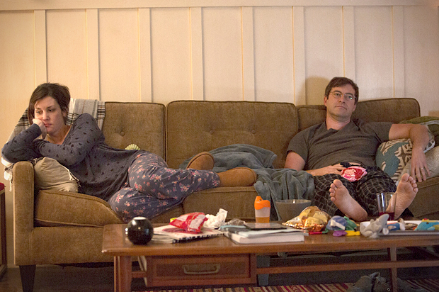 Melanie Lynskey and Mark Duplass in "Togetherness" (HBO)
