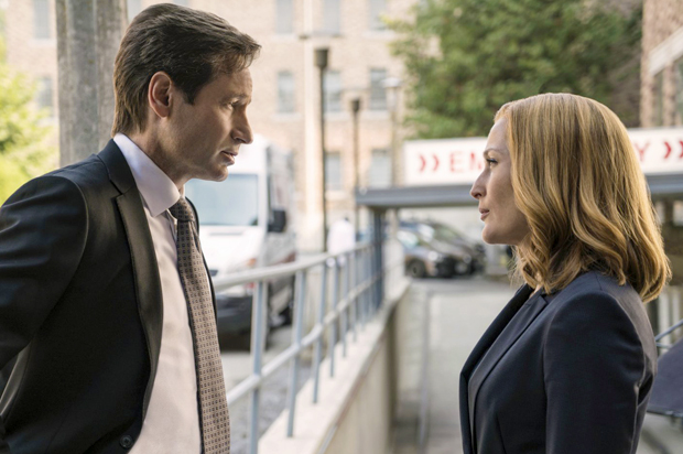David Duchovny and Gillian Anderson in "The X-Files" (Fox)