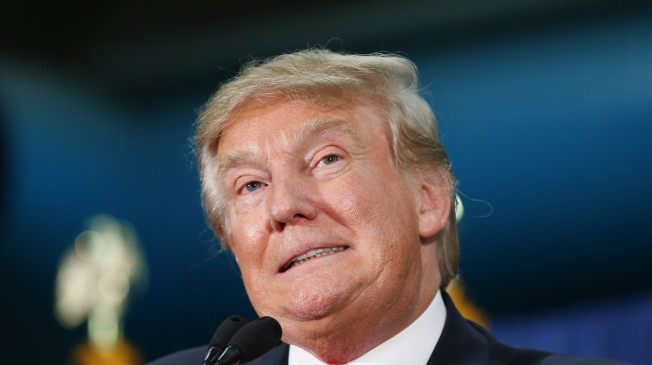 Republican presidential candidate Donald Trump speaks during a campaign event at the University of Iowa Field House, Tuesday, Jan. 26, 2016 in Iowa City, Iowa. (AP Photo/Paul Sancya) (AP)