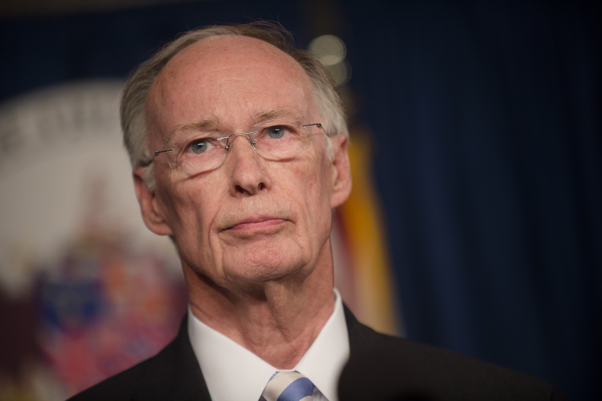 Alabama Gov. Robert Bentley stands during a news conference Wednesday, March 23, 2016, at the state Capitol in Montgomery, Ala. Bentley admitted Wednesday he made inappropriate remarks to a top female staffer two years ago, but he denied accusations that he had a physical affair. (Albert Cesare/The Montgomery Advertiser via AP)  NO SALES; MANDATORY CREDIT (AP)