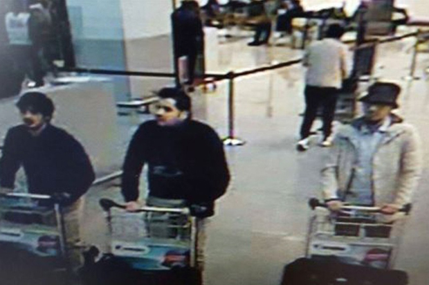 Three men who are suspected of taking part in the attacks at Belgium's Zaventem Airport. (AP/Belgian Federal Police)